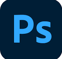 photoshop logo, a black box with the letter P in blue